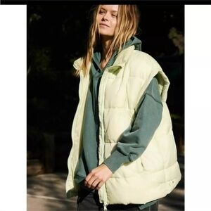 Free People "In A Bubble" Puffer Vest color "Whipped Lime” size XS